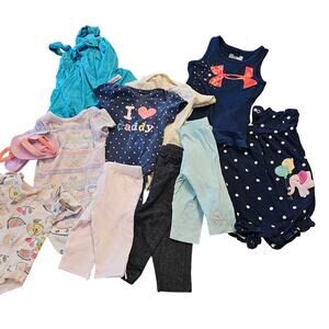 3 / 6 month lot baby girl mixed brands dress pants shoes shirts lot of 11